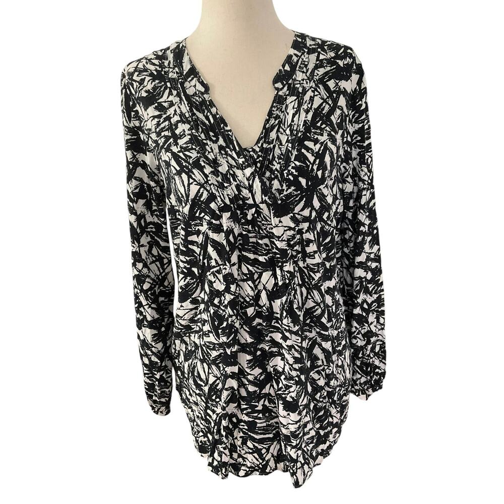 Loft Blue & White Long Sleeve Women's Top Size Medium | 44-38